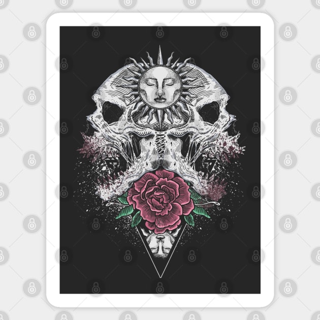 Goth Skull Rose Sticker by machmigo